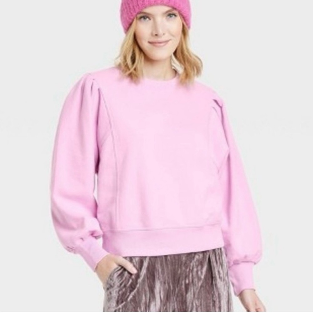 Target Pink Puff Sleeve Sweater NWOT
